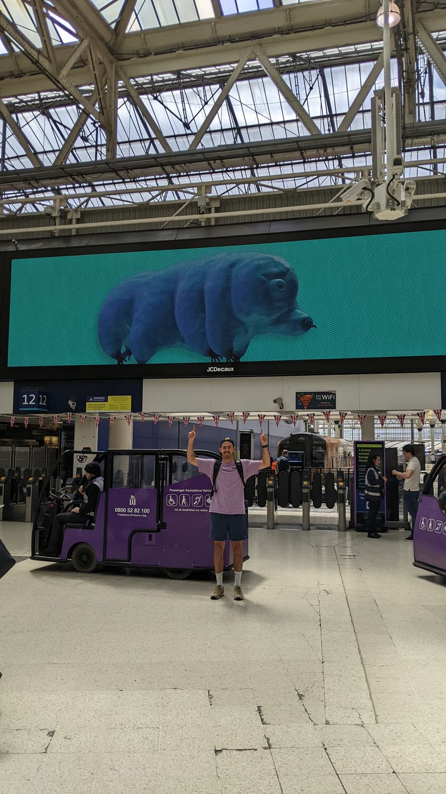 WaterBear billboard at train station